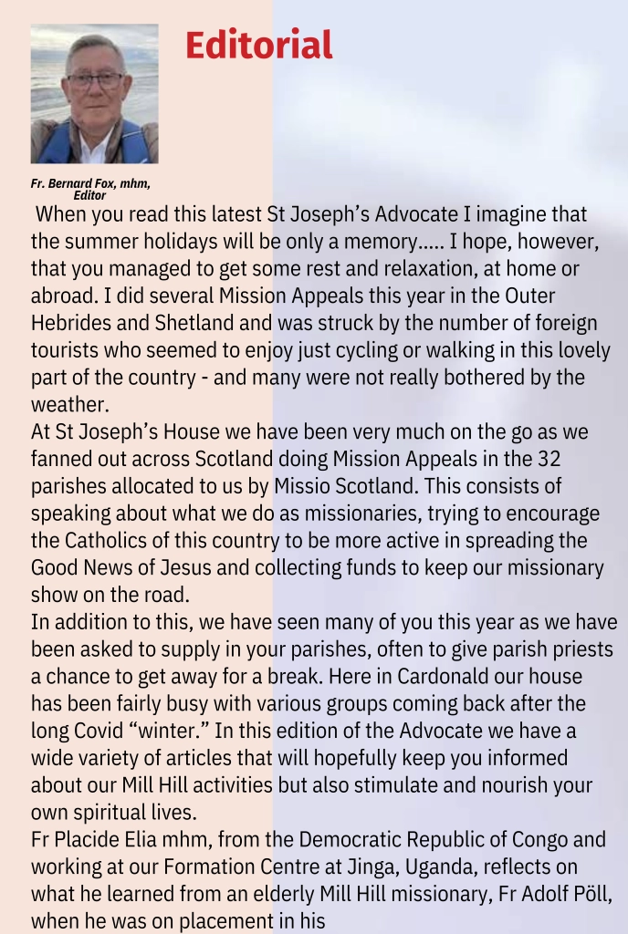 Download your own copy of St. Joseph's Advocate Scotland! Mill Hill
